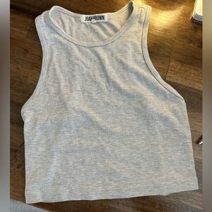 JOAH BROWN Racerback High Neck Crop Ribbed Tank